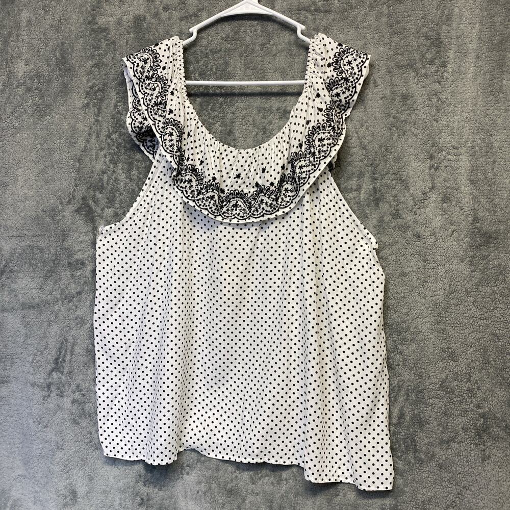 Savanna Jane Polka Dot Embroidered Top Women’s Size 2X - Picture 4 of 10